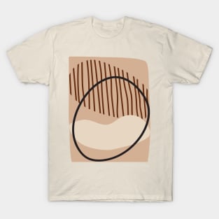 Minimal Modern  Abstract Shape  Warm Tones  Design T-Shirt